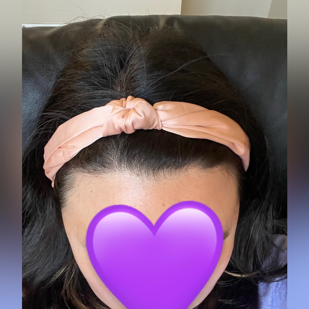 Knot Top Satin Headband in Blush Pink